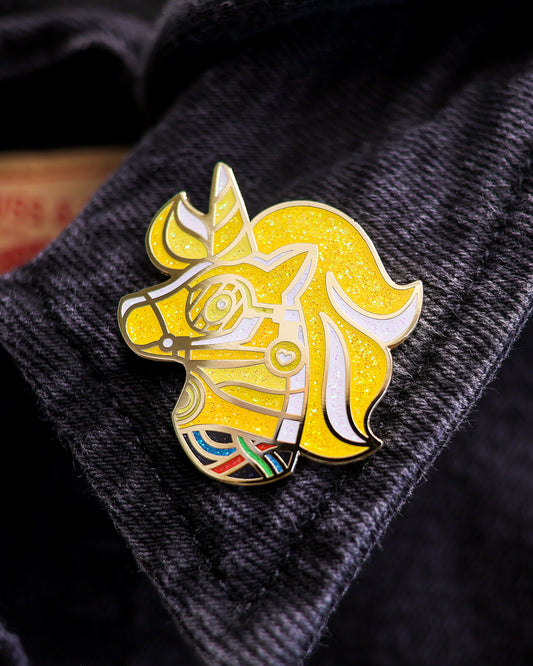 Galactic Gold Unicorn Enamel Lapel Pin