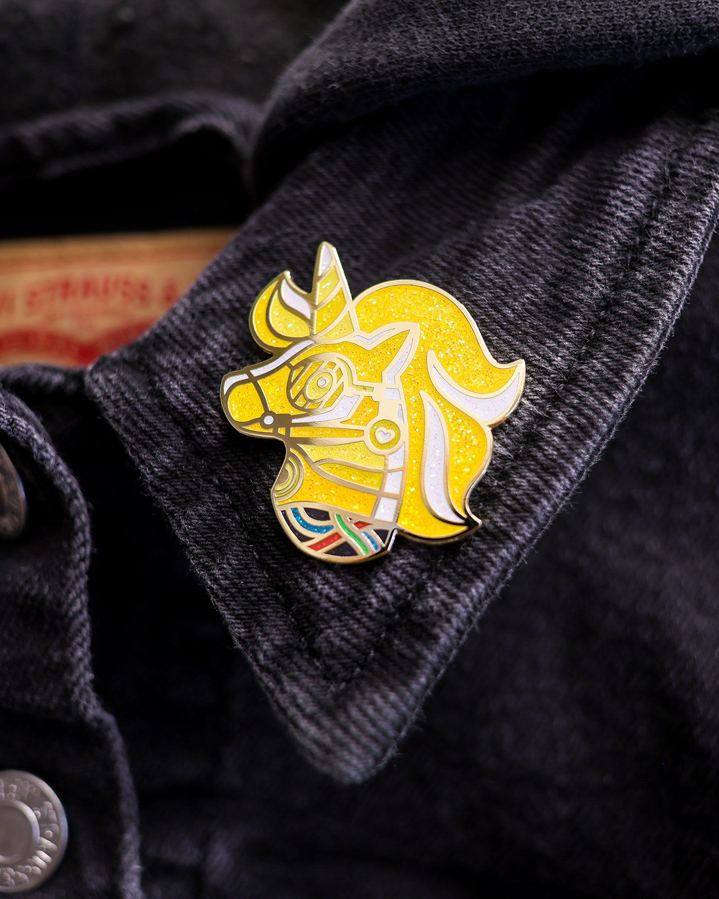 Galactic Gold Unicorn Enamel Lapel Pin
