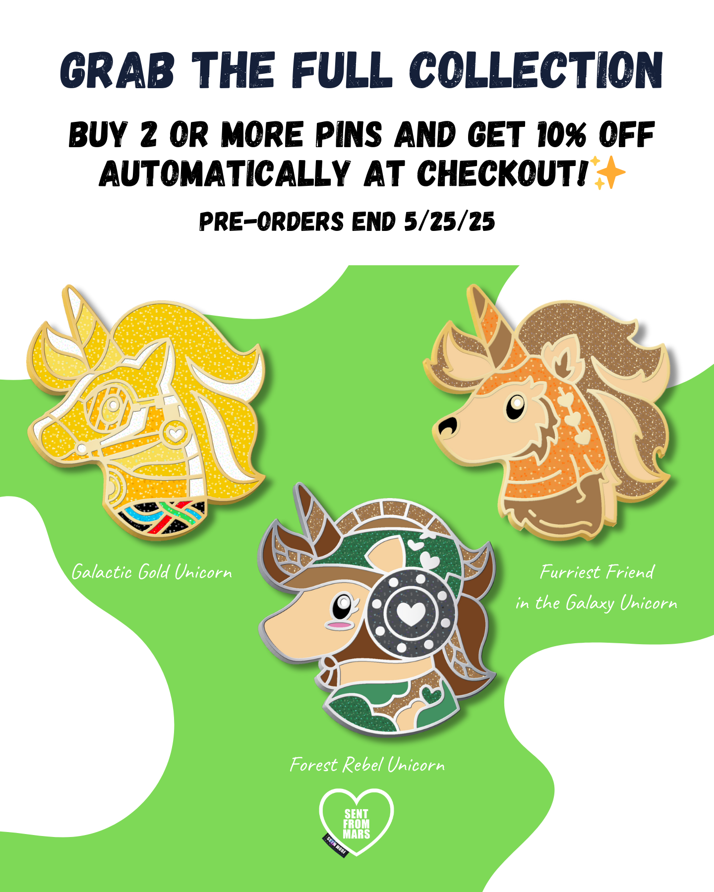Galactic Gold Unicorn Enamel Lapel Pin *Pre-Order*