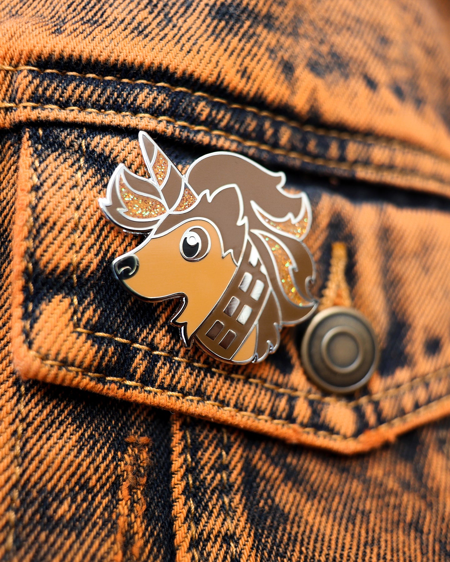 Furry Guardian Unicorn Enamel Lapel Pin
